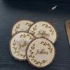 4Pcs Personalized Engraved Wood Coaster Perfect Valentine's Day Wedding Engagement Anniversary Christmas Present Table Decor