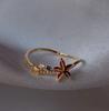 New Cute Colorful Zircon Flower Ring For Women Girl Fashion Vintage Zircon Adjustable Rings Jewelry Gift