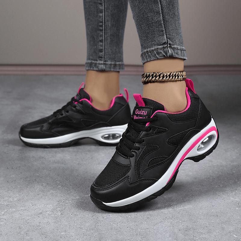 Fashion Lace-up Women's Running Shoes Fashion Air-cushion Sneakers Ladies Breathable Outdoor Walking Jogging Shoes