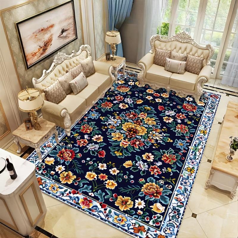 Bohemian National Style Living Room Bedroom Sofa Bedside Carpet Soft Flannel Non-Slip and Dirt Resistant Home Decor Anti-slip