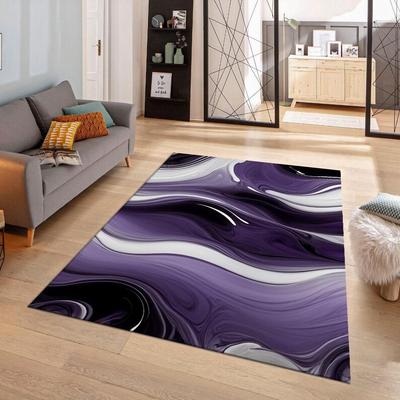 Tapete Roxo Ondulação de Água Senso Artístico Simples Sala de Estar Cheia de Capachos Criativos Decoração de Casa Tapete de Porta