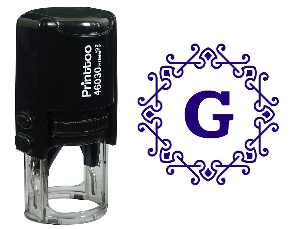 Printtoo Alphabet G Monogram Octagon Celtic Swirl Frame Self Inking Rubber Stamp Office