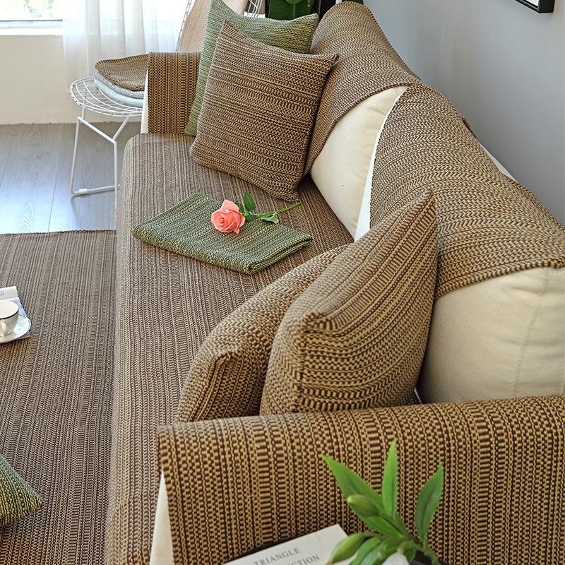 

Four Seasons Universal Non Slip Fabric Sofa Cushions Nordic Modern Cover Half Pack Towel Backrest for Home Decor 70*70