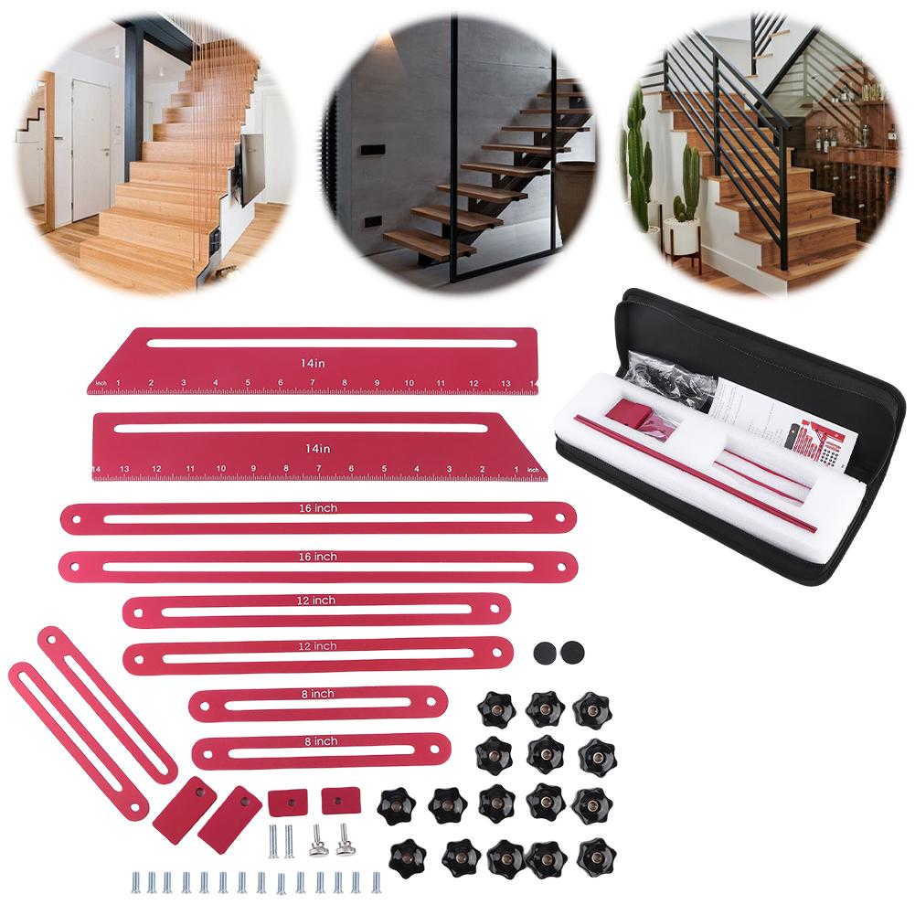 Stair Tread Template Tool Stair Tread Jig Multipurpose Stair Template Tool Aluminum Alloy Step Template Tool for Cutting Drywall