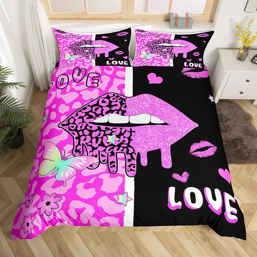 Comforter Valentine'S Day Couple King And Queen Crown Bedding Set For Husband Wife Red Black White His Hers Comforter