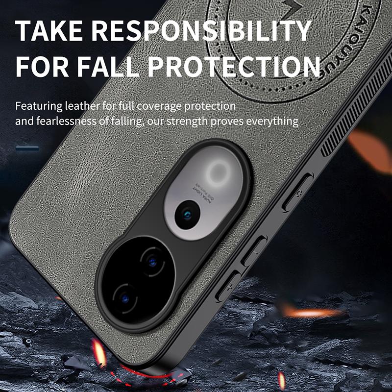 For Vivo V40 New Style Leather Phone Case For Vivo V40 Pro For Magsafe Magnetic Wireless Charge Cover For Vivo V40 Pro Shell