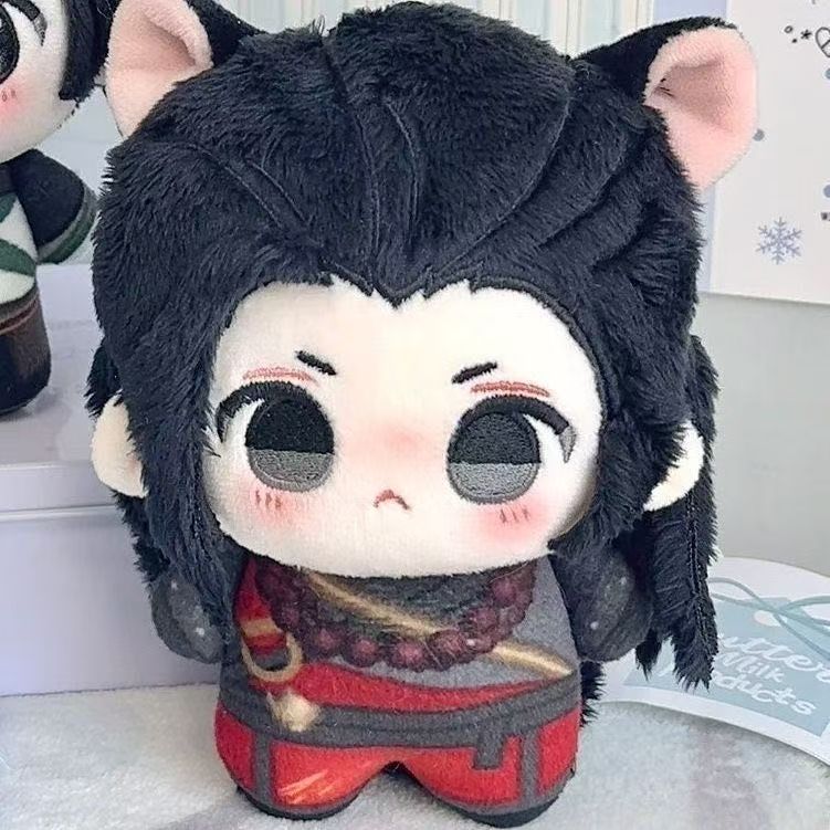 Wo Winde Sich Treffen Plüschset Älterer San Geng Tian Jiu Liu Men Rattenstamm Chibi-Puppe Wolfsohren Weiches Kuscheltier Geschenk für Spielefans 10cm