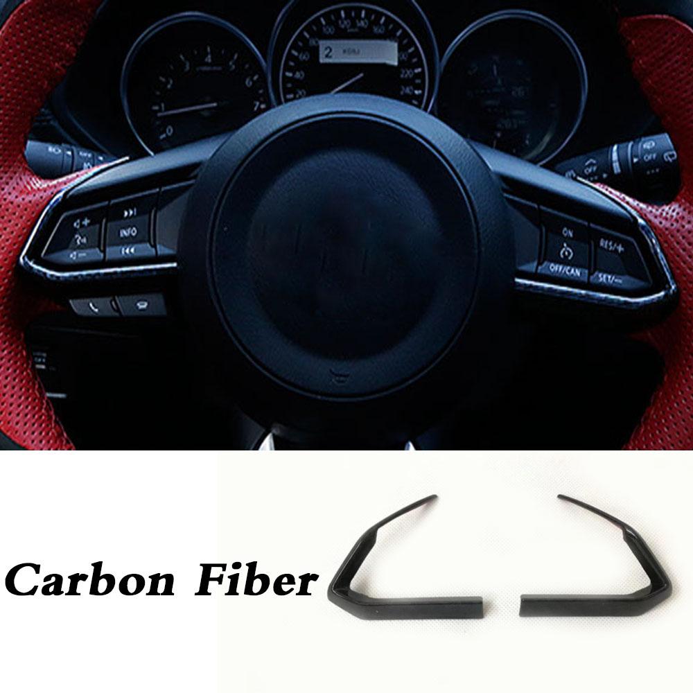 For Mazda CX-8 CX8 2016 2017 2018    Car Sticker Ornament Inner Steering Wheel Interior Kit Trim Frame Cover Parts
