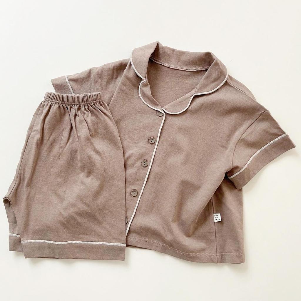 Korean Style Kids' Cotton Family Matching Pajama Set - Short Sleeve Girls & Boys Edition