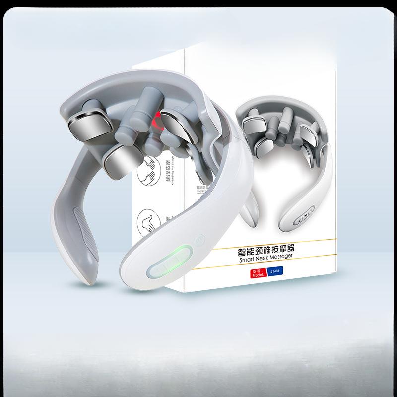 Cervical Spine Massager, Neck Physiotherapy Pulse Neck Protector, Rechargeable Neck Hot Compress Gift, Cervical Spine Massager