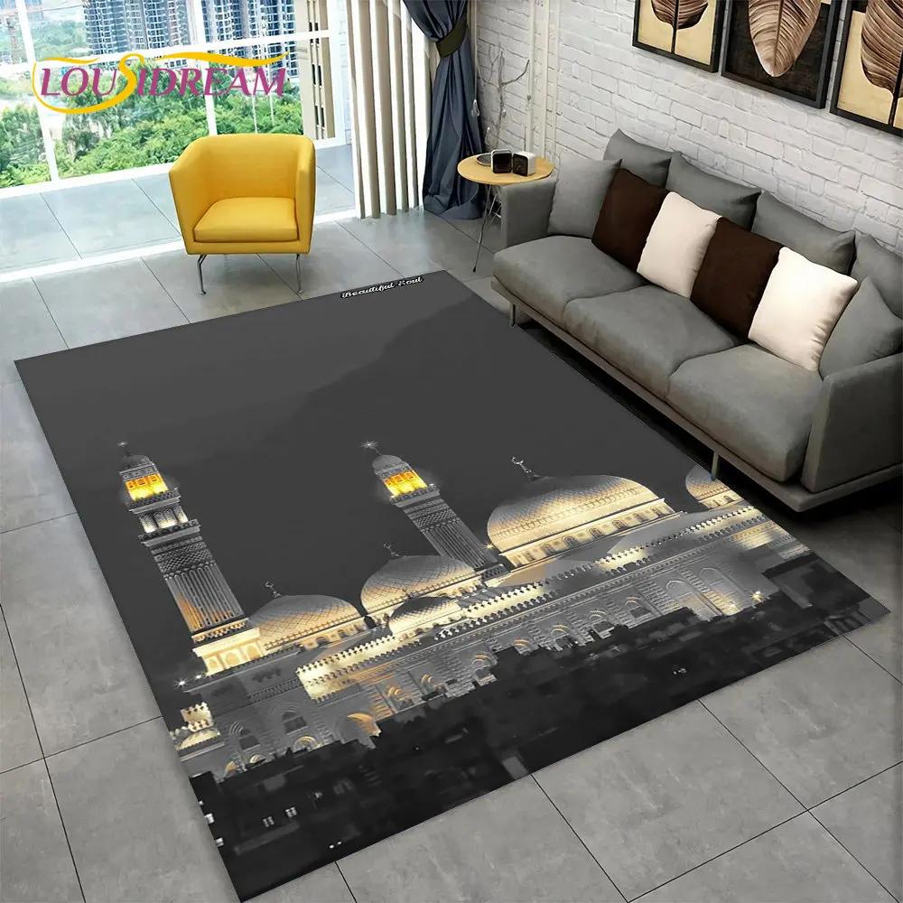 Islam Muslim Portable Prayer Kneeling Poly Mats,Carpet Rug for Living Room Bedroom Sofa Mosque Decor,Waterproof PrayerFloor Mat