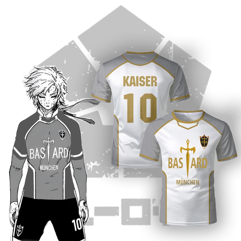 Maglietta Anime Blue Lock, Personaggi Nagi, Kunigami, Kaiser, REO, 100% Cotone, Manica Corta, Taglie S-3XL