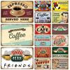 Coffee Tin Sign Metal Decorations Vintage Cafe Wall Plaque Retro Club Pub Bar Poster Decor Art Painting 26T0104 26T0104