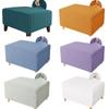 Square Elastic Ottoman Stool Cover Slipcover Jacquard Footstool Sofa Slipcover Furniture Protector Covers Footrest Chair Covers