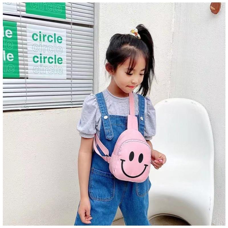 Koreanischer Stil Buchstabendruck Nylon Bauchtasche für Kinder, Niedliche Mini-Brusttasche, Modische Crossbody-Umhängetasche für Jungen und Mädchen