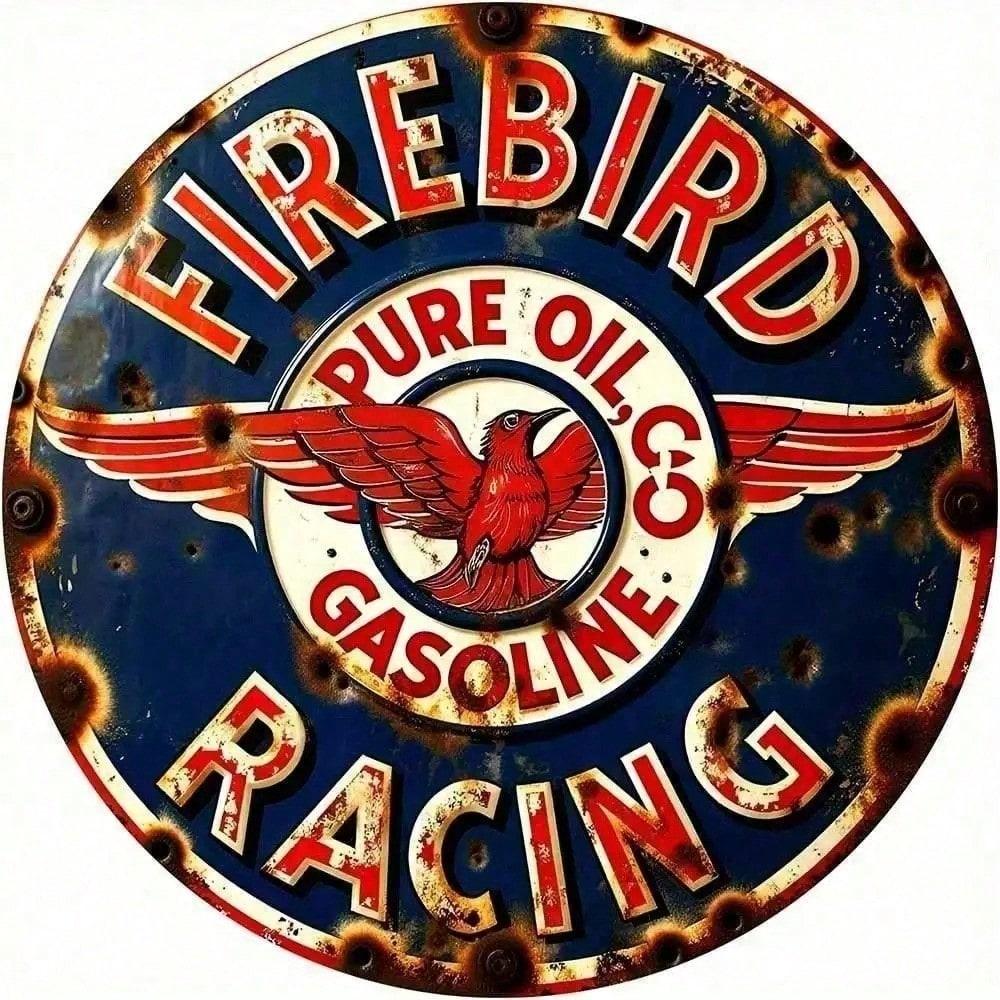 

Vintage Firebird Metal Sign Retro Garage Decor Heavy Duty Wall Art Blue Orange Racing Man Cave Bar різнокольоровий