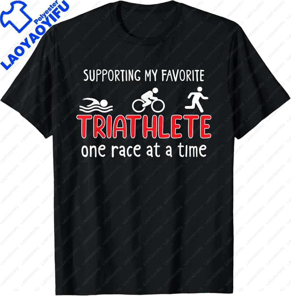 Funny Swim Bike Run Triathlon Design Men Women Triathletes T-Shirt Print On Demand Casual Short Sleeve Tee Camiseta