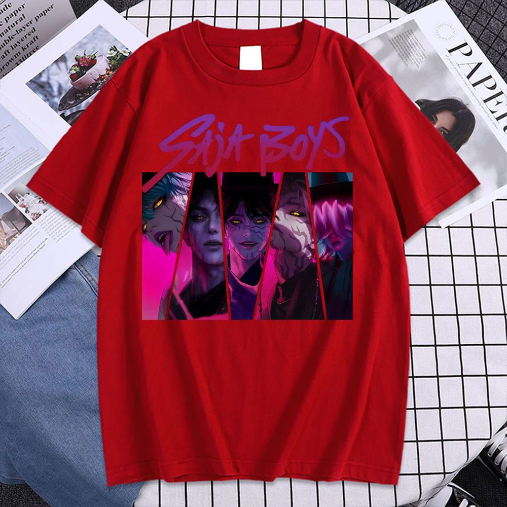 

Saja Boys Boy Band T Shirt Kpop Demon Hunters Inspired Movie Tee Shirt Men Women Clothing Cotton Short Sleeve T-shirt 3XL