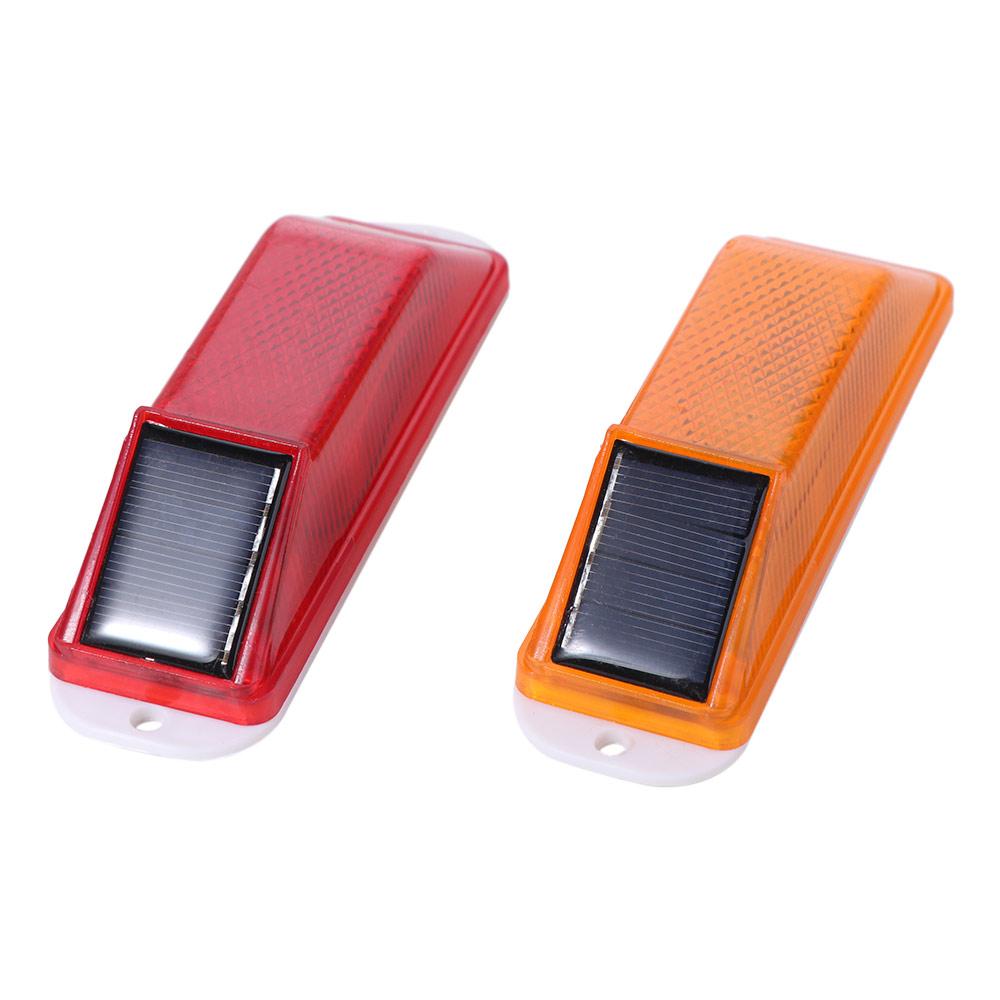 2pcs Solar Powered Car Side Marker Light Double Side Car Emergency Light Warning LED Lamp Emergency