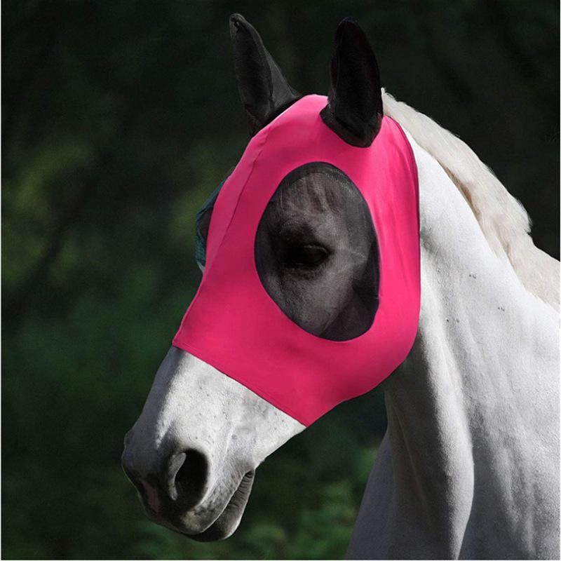 Atmungsaktive Pferde-Gesichtsmaske Anti-Mücke Anti-Biss Fliegen Reitmasken Sommer Reitsportzubehör Augen-Nasen-Schutz Netz Weiches Netz Pferde-Pflegeausrüstung