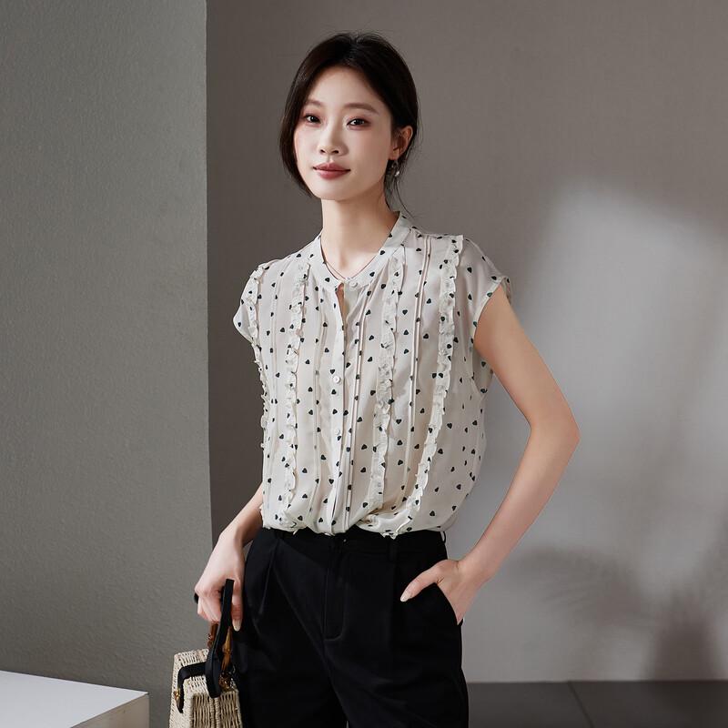 SOFSIL 2026 Summer Printed Mulberry Silk Sleeveless Shirt XL