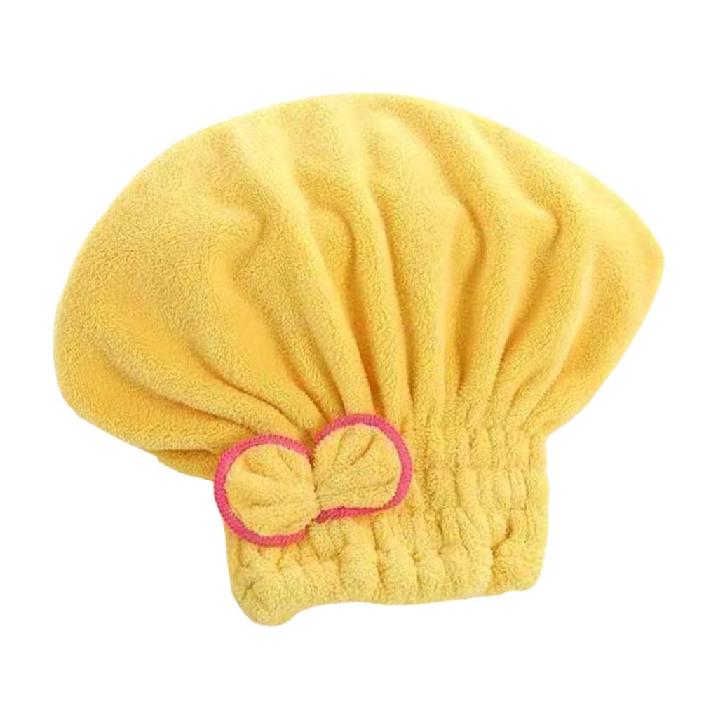 Bath Accessories High Absorbency Hair Towel Wrap Fast Drying Coral Velvet Towel with Bow Knot for Wet Hair