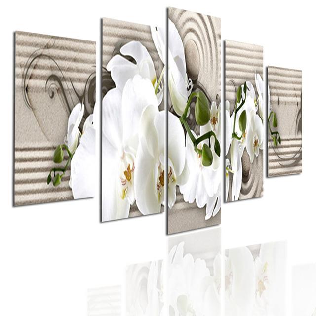 

5 шт. модульная картина цветные цветы плакат настенное искусство художественная чистая лилия холст живопись для гостиной домашний декор куадрос 30x40cm*2 30x60cm*2 30x80cm*1