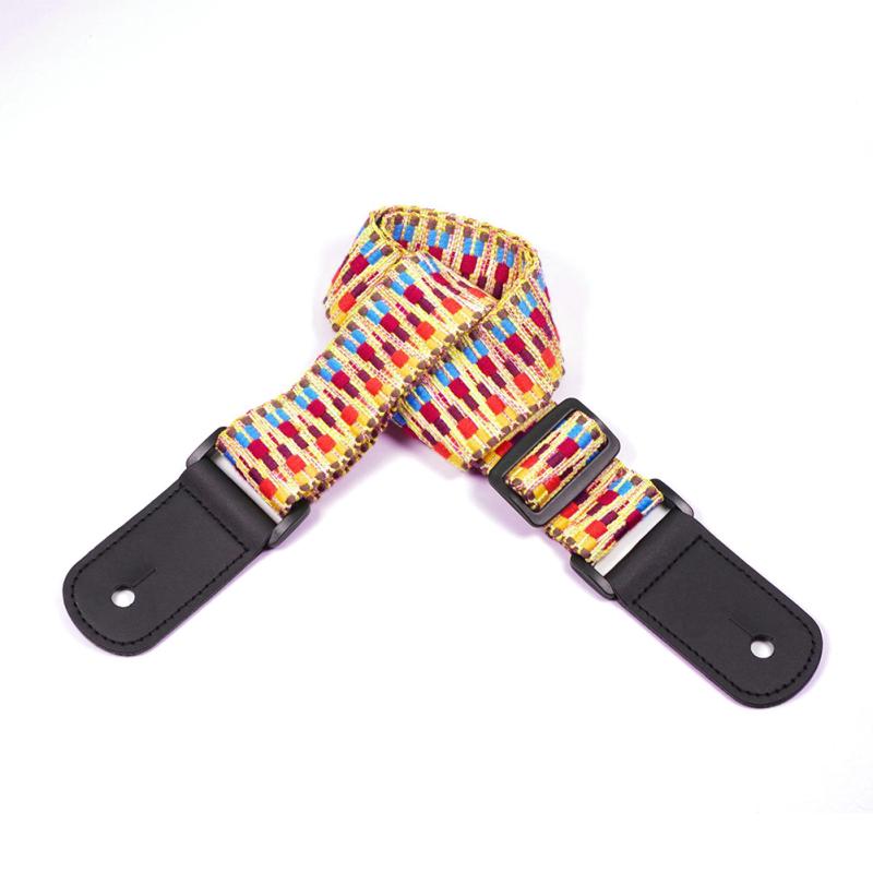 Nationaler Gitarren-Ukulele-Gurt, verstellbarer Gürtel mit PU-Lederenden