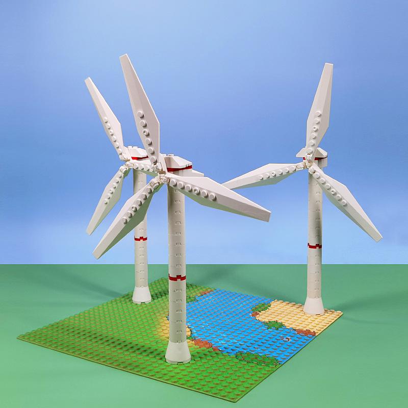 And Small Particle Mosaic Assembly Building Model Windmill Garden Scene Decoration Diy Building Block Toy