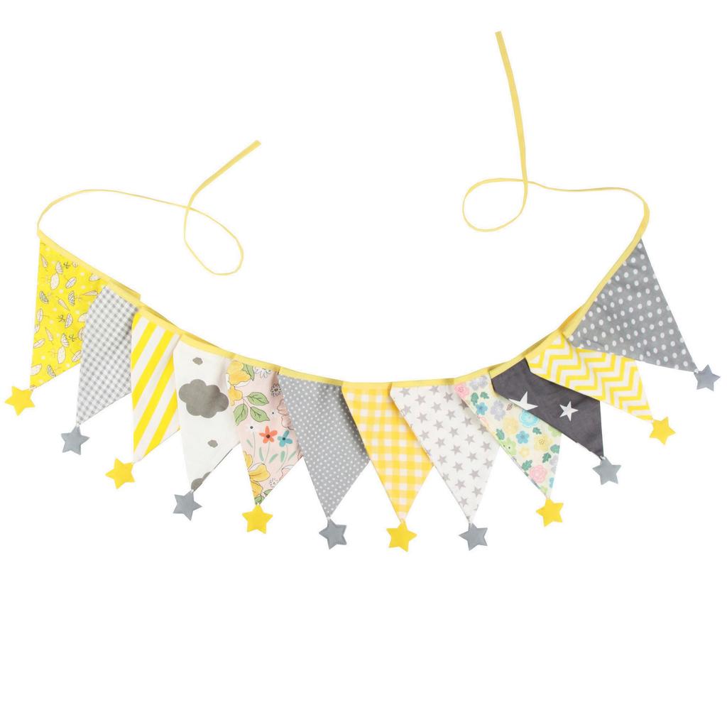 Nordic Star Cotton Triangle Flag Banner for Wedding or Kindergarten Decor