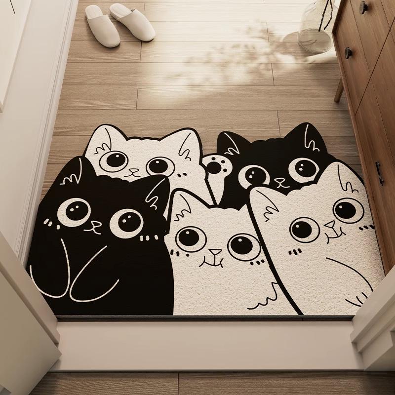 

Мультяшний Нековзкий Внутрішній Дверний Килимок - Обрізний, Скребок для Бруду та Грязі з Текстурою Шовкового Кільця для Вхідних Зон 60x90cm