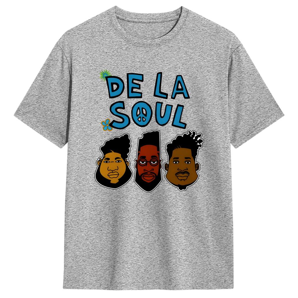 Hip Hop De La Soul Unisex T Shirts Vintage Tees Short Sleeve Round Neck TShirt 100 Cotton Classic Clothing