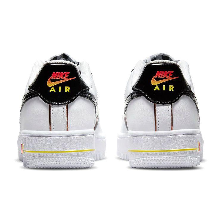 Nike Air Force 1 '07 LV8 GS Fresh White Black Bright Crimson Light Voltage Yellow Metallic Gold DJ5528-100