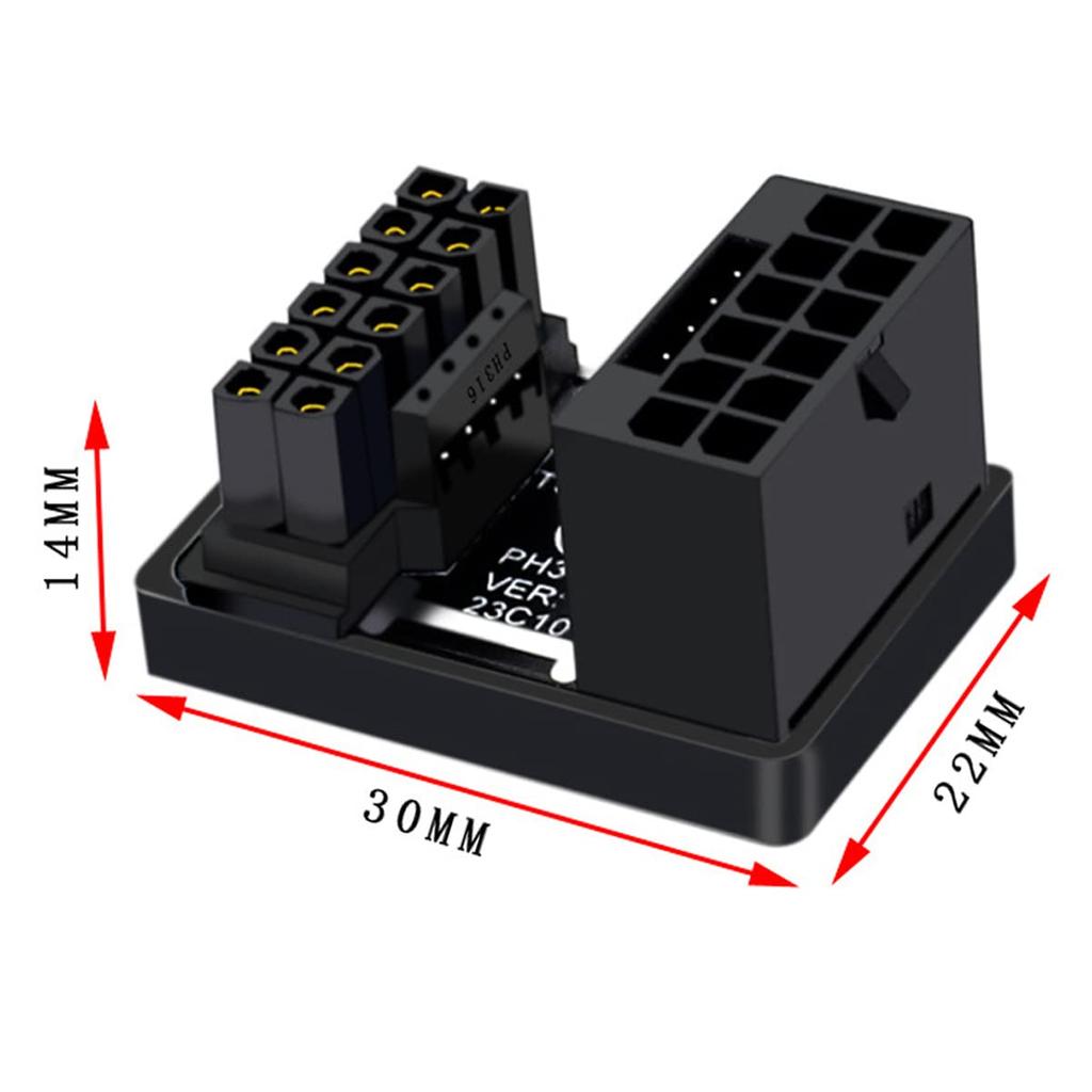 CY Adapter 12VHPWR ATX3.0 PCI-E 5.0 Power Modular Adapter 12+4 Pin to 12+4 16 Pin Downward 360 Degree U-Shape Back Angle 4080 5090TI 16 Pin 12+4P