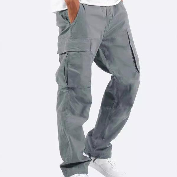 2025 Men's Summer Casual Workwear: Thin European & American Style Drawstring Multi-Pocket Pants