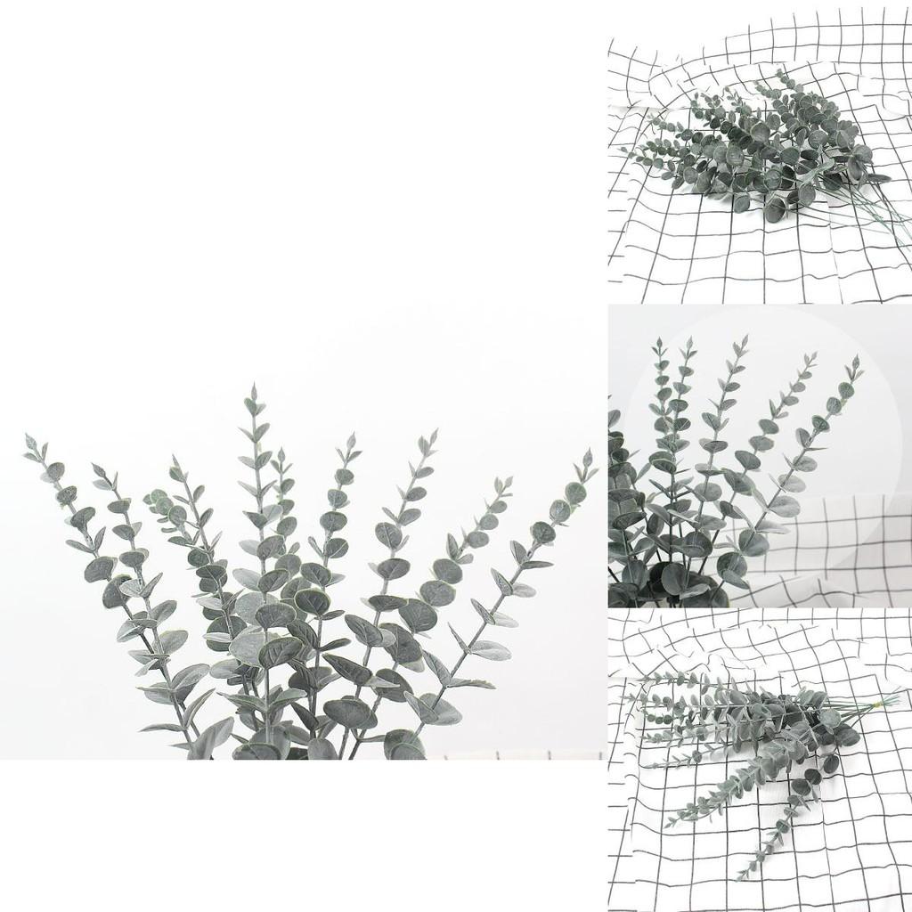 Faux Eucalyptus Citriodora Green Leaf Plant Flower Arrangement For Living Room Decor