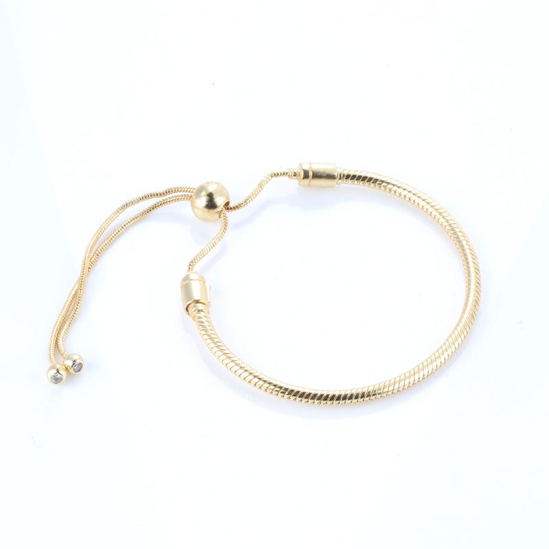 White Copper Snake Bone Openable Stretch Bracelet - Fashionable European  American Style for Women