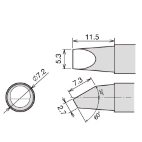 Taiyo Electric Industry (goot) Replacement Soldering Tip 5.4 Right Angle Type RX-85HSRT-5.4RA Made in Japan