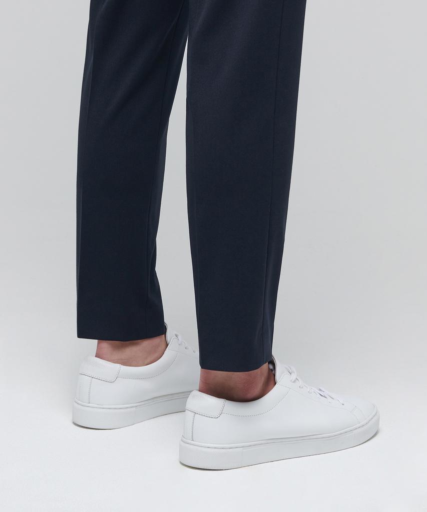 Musinsa Standard Lightweight Skinny Hidden Elastic Waist Crop Slacks [Navy]