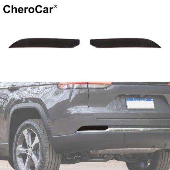 Rear Fog Light Trim Bezel Frame Decor for Jeep Grand Cherokee + Smoked Black