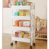 Multipurpose 4-Tier Round Tube Storage Rack Cart