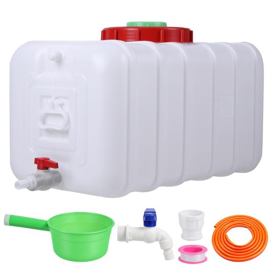 Outdoor Water Tank for Camping 29Gallon/100L Large Tank, Storage Container, Drinking Canister, Plastic Garden Irrigation Container Bucket, with Spigot
