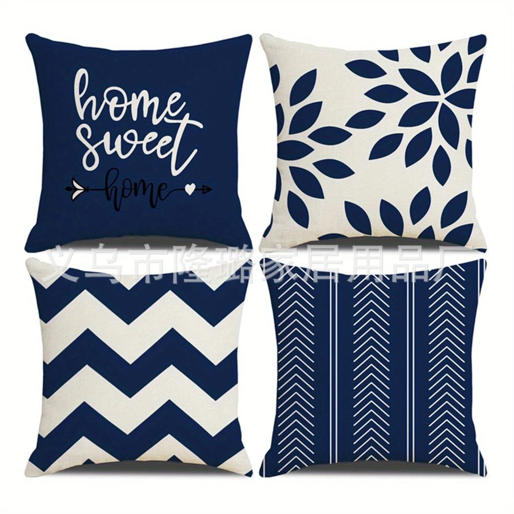 Linen Geometric Style Modern Print Home Sofa Living Room Pillow Cushion Pillow Case Pillow Case