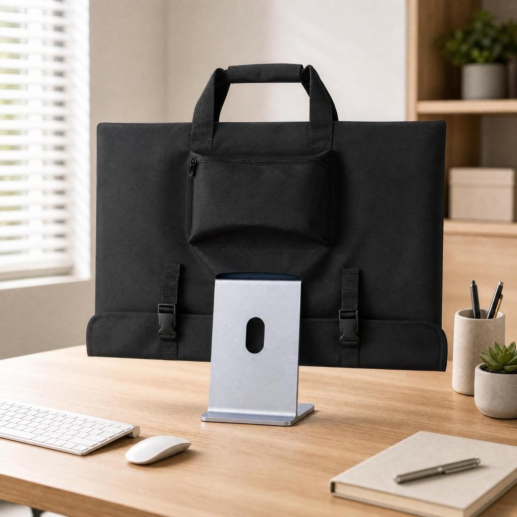 Integrated PC Carrying Sleeve with Compartments Adjustable Storage Bag Padded
