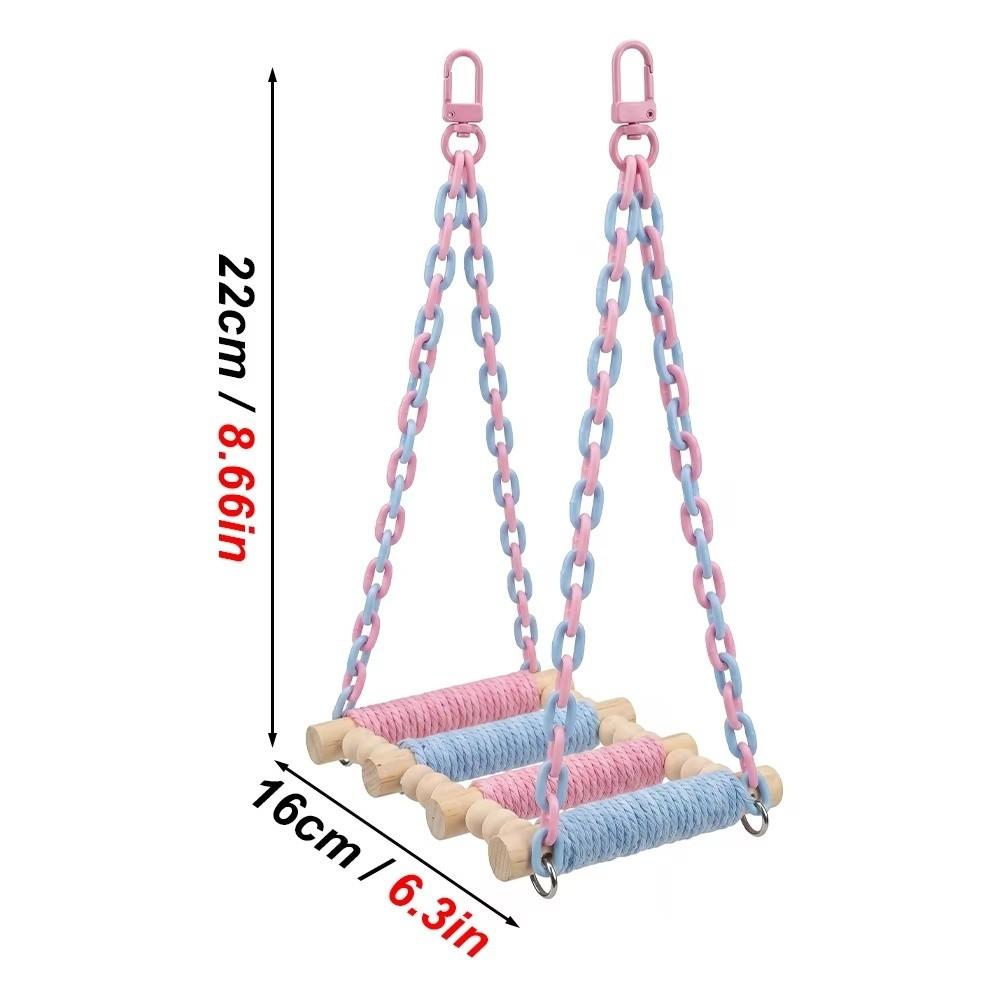 Cotton Rope Parrot Rope Ladder Wooden Construction Bird Cage Ladder for Cockatiels
