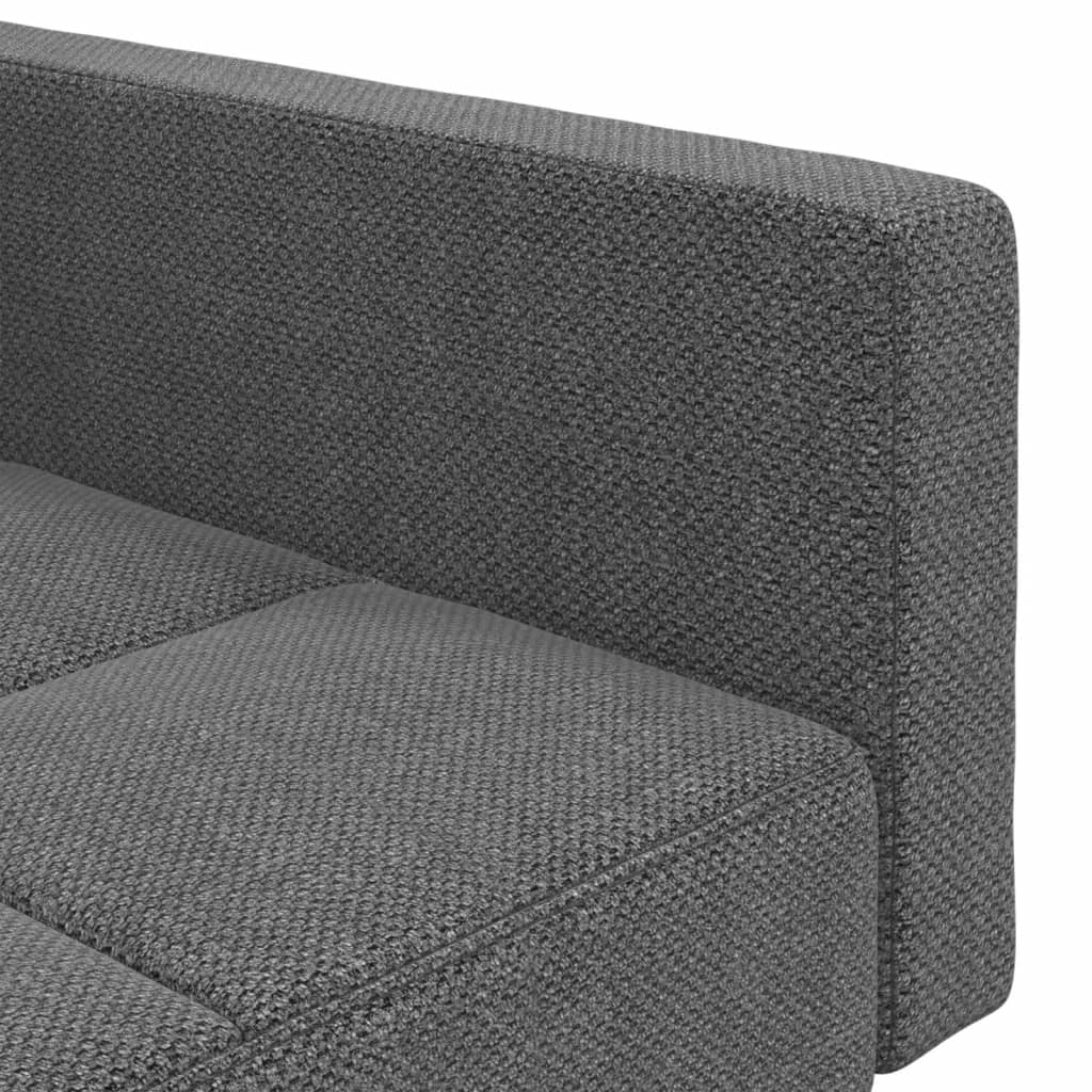 2 Seater Sofa Bed with 2 Cushions Light Grey Fabric
