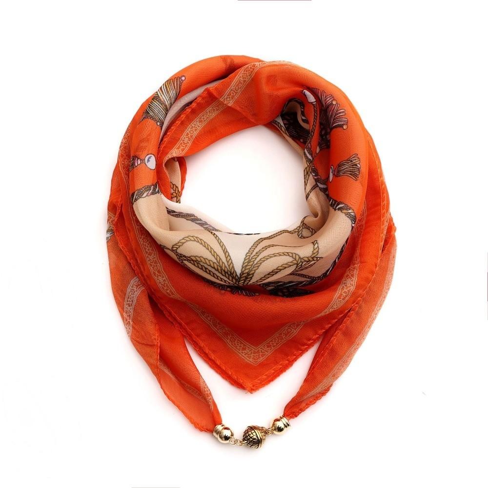 

Luxury Silk Scarf Magnetic Buckle Headscarf Fashion Headscarves Spring 1
