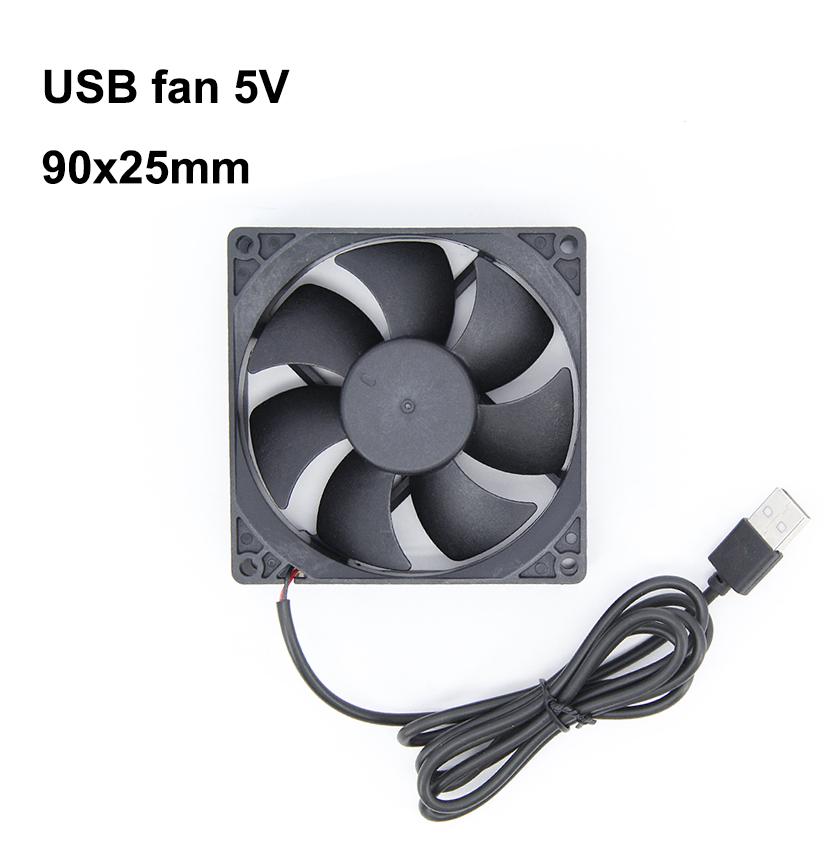 

90ммx25мм DC 9025 5В USB бесщеточный Кабель питания Охлаждающий корпусной вентилятор Для ресивера Маршрутизатора 9см
