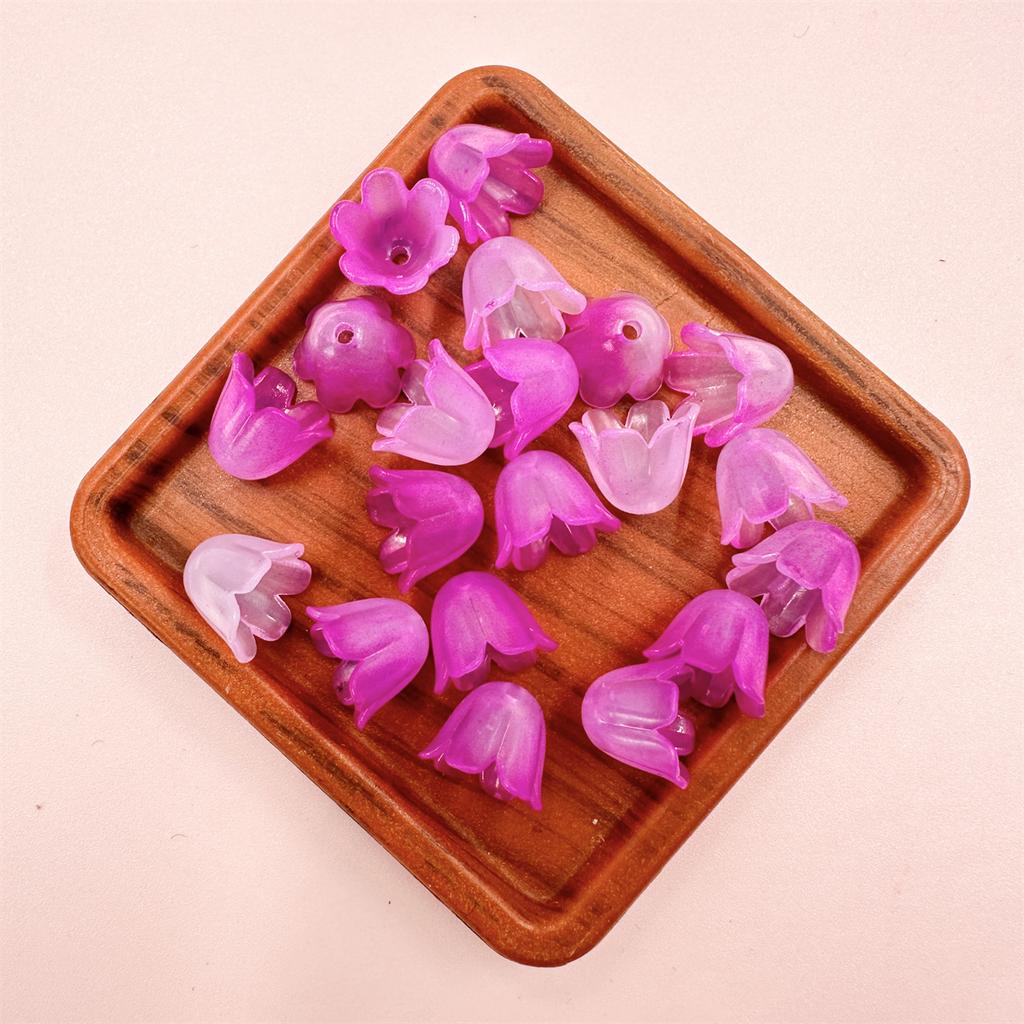 100Pcs Color Matching Flower DIY Jewelry Accessories Pendants Creative Bell Orchids Beads Acrylic Receptacle Fashion for Bracelet Earring Making