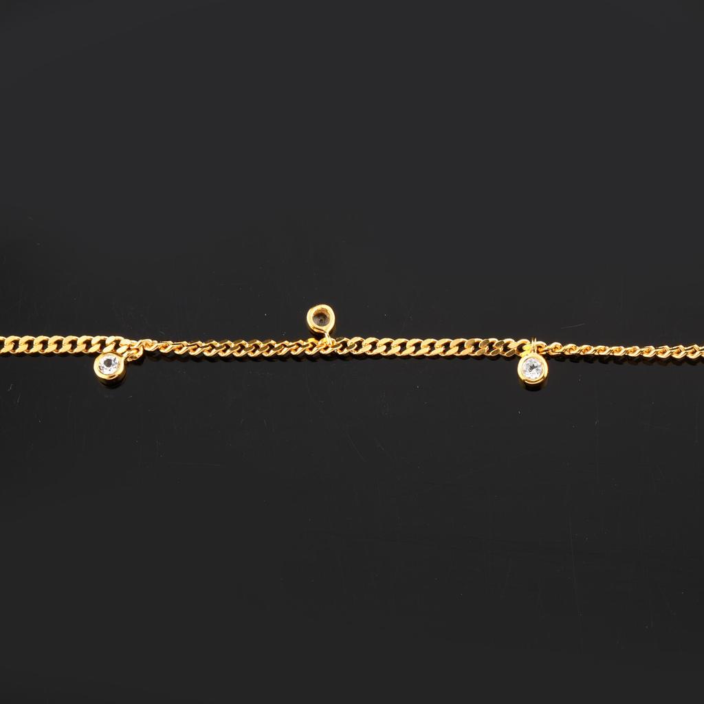 White Topaz Bracelet 925 Sterling Silver Gold Plated Jewelry Gift for Her